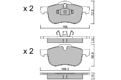 Комплект тормозных колодок BPVO-1001 AISIN